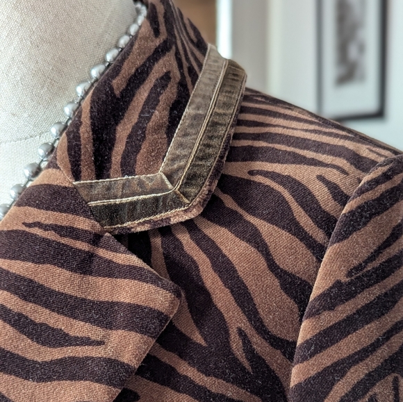 Brown Zebra Print Women's Jacket - Picture 7 of 8